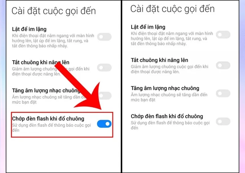 Gạt công tắc kích hoạt tùy chọn Đèn flash cho cảnh báo trên giao diện iPhone.